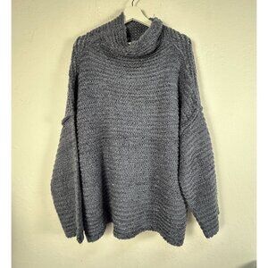 Aerie Womens Gray Knit Wool Blend Turtleneck Sweater XL Oversized Pullover New